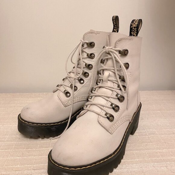 Leona Leather Heeled Doc Martens - Picture 2 of 2